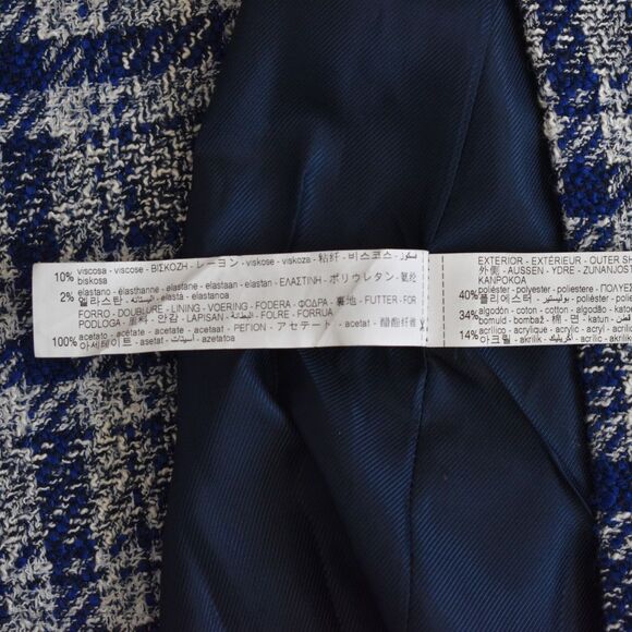 ZARA Women's Boucle Tweed Double Breasted Vest Mini Dress Navy Size S - Picture 7 of 10